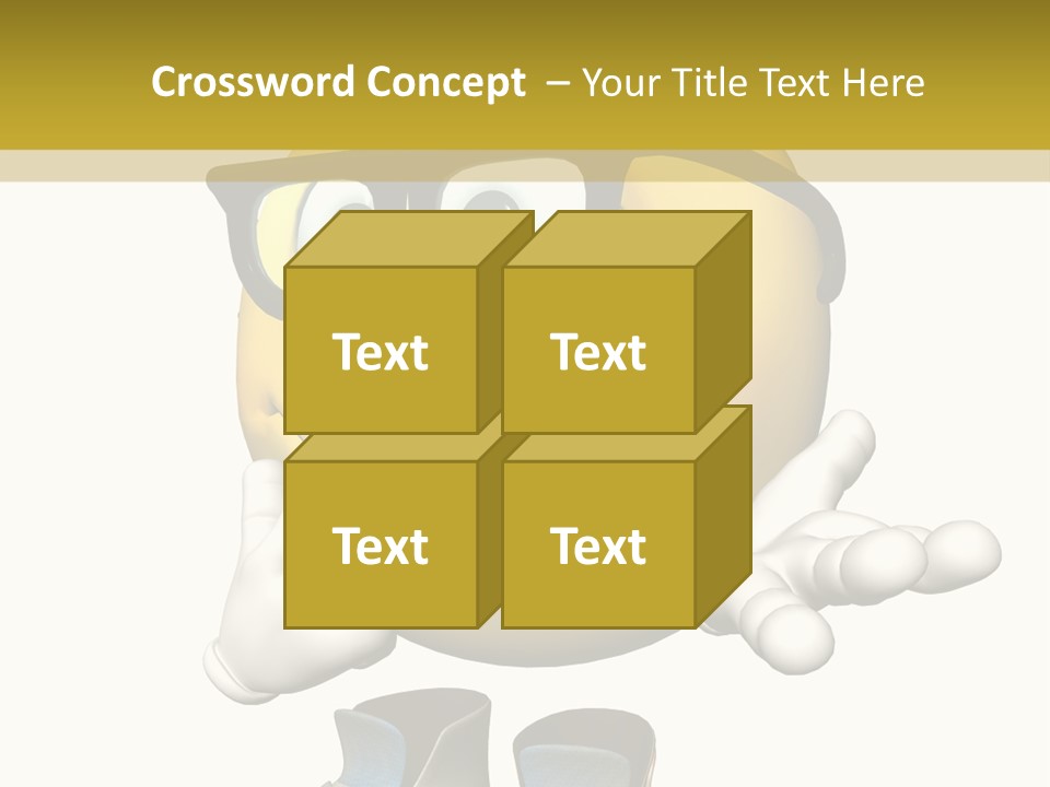 Illustration Over White Of An Emoticon Guy Looking Confused. PowerPoint Template