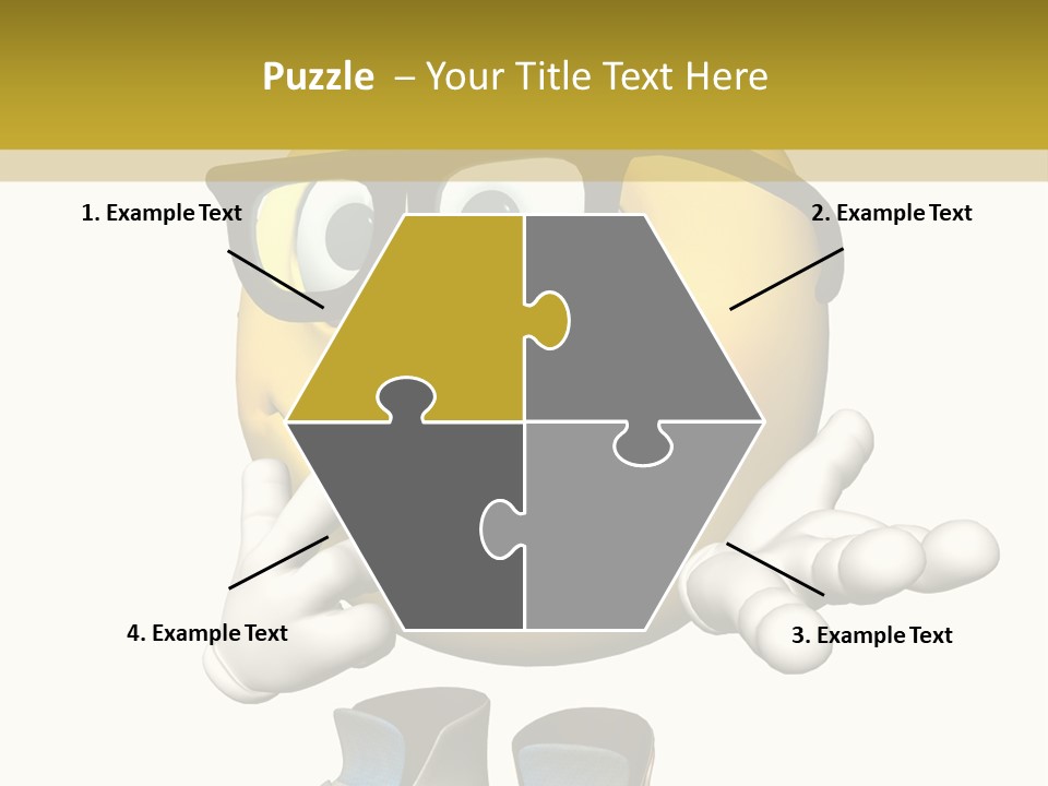 Illustration Over White Of An Emoticon Guy Looking Confused. PowerPoint Template