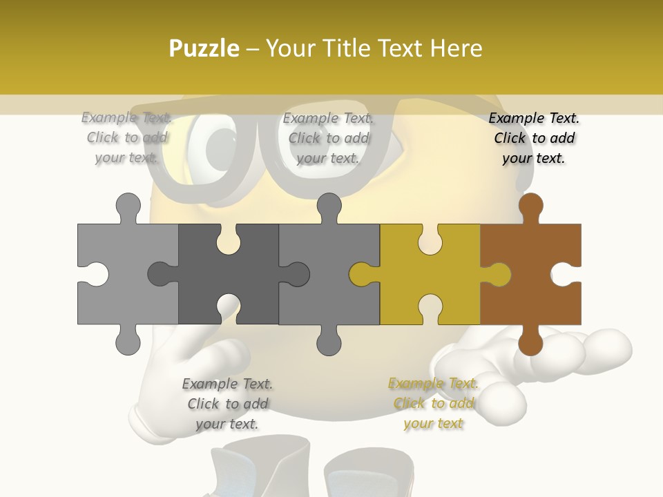 Illustration Over White Of An Emoticon Guy Looking Confused. PowerPoint Template