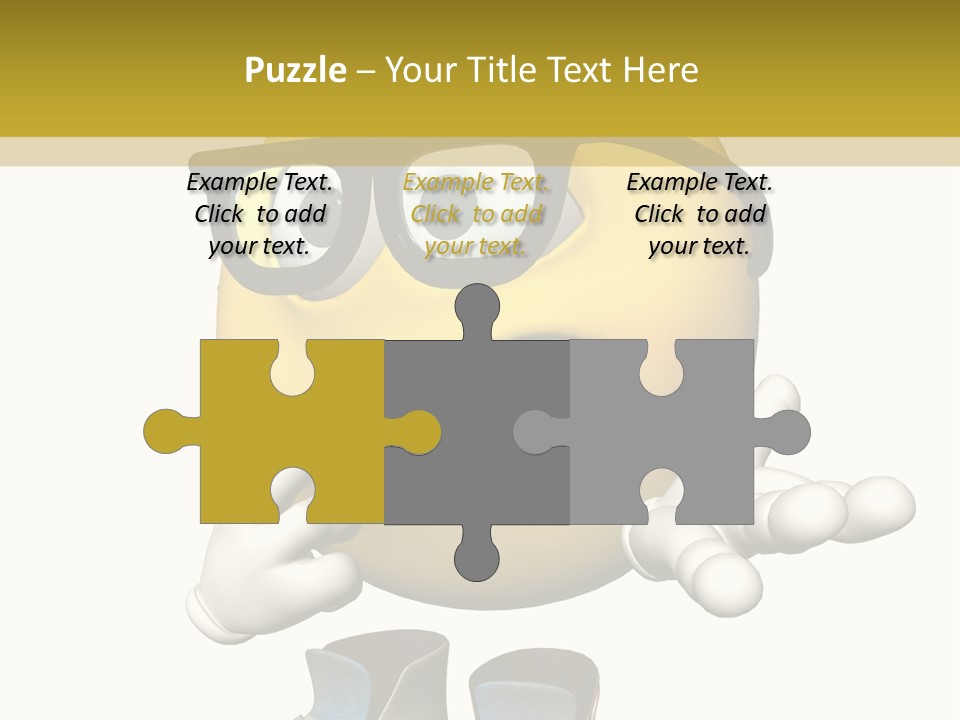 Illustration Over White Of An Emoticon Guy Looking Confused. PowerPoint Template