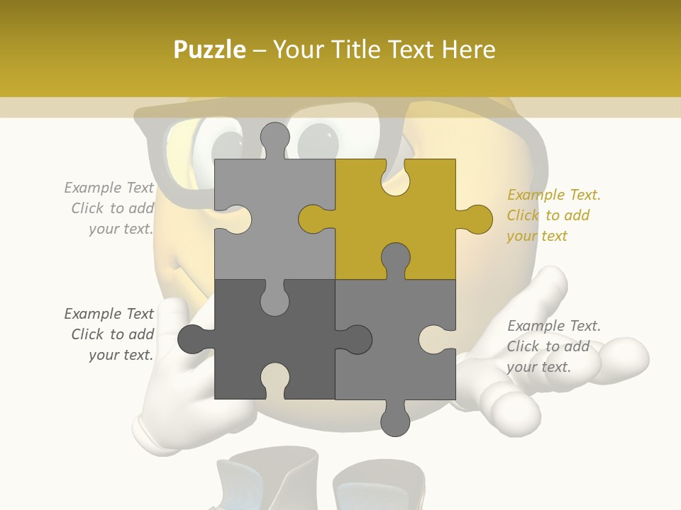 Illustration Over White Of An Emoticon Guy Looking Confused. PowerPoint Template