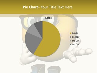 Illustration Over White Of An Emoticon Guy Looking Confused. PowerPoint Template