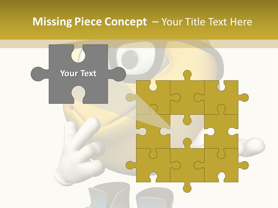 Illustration Over White Of An Emoticon Guy Looking Confused. PowerPoint Template