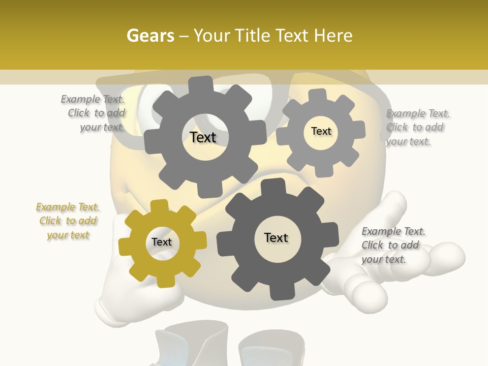 Illustration Over White Of An Emoticon Guy Looking Confused. PowerPoint Template