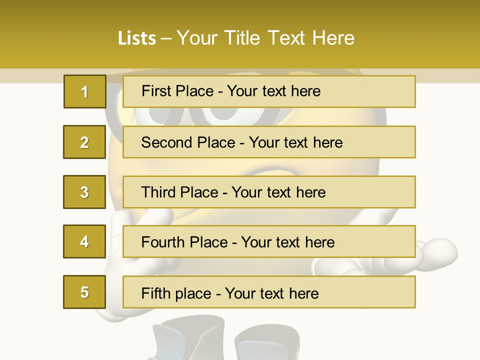 Illustration Over White Of An Emoticon Guy Looking Confused. PowerPoint Template