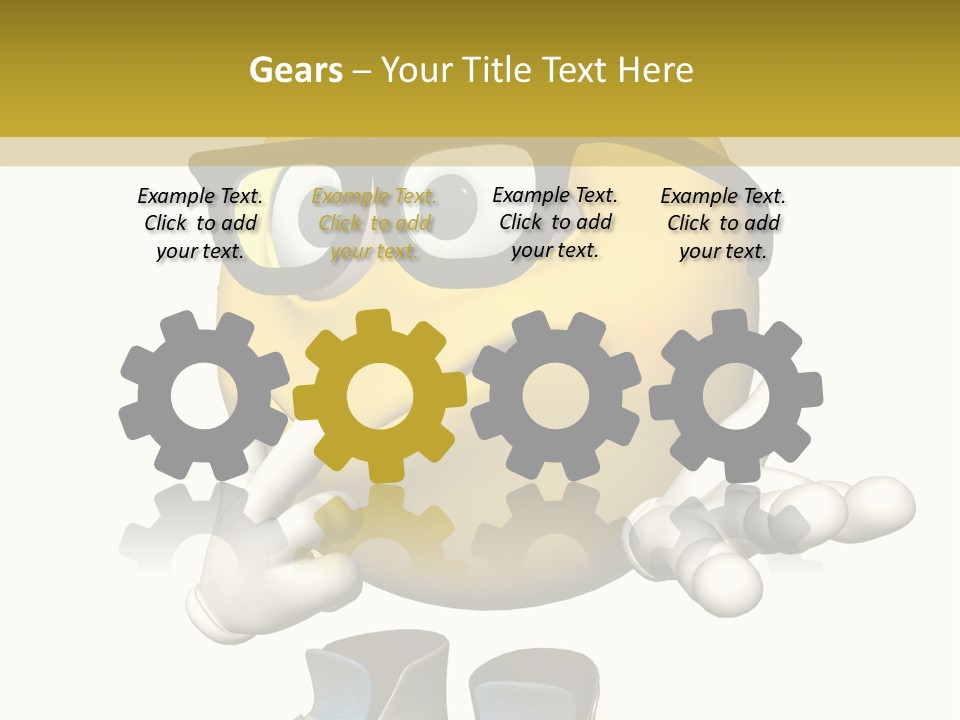 Illustration Over White Of An Emoticon Guy Looking Confused. PowerPoint Template