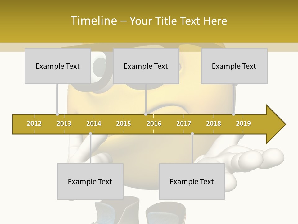 Illustration Over White Of An Emoticon Guy Looking Confused. PowerPoint Template