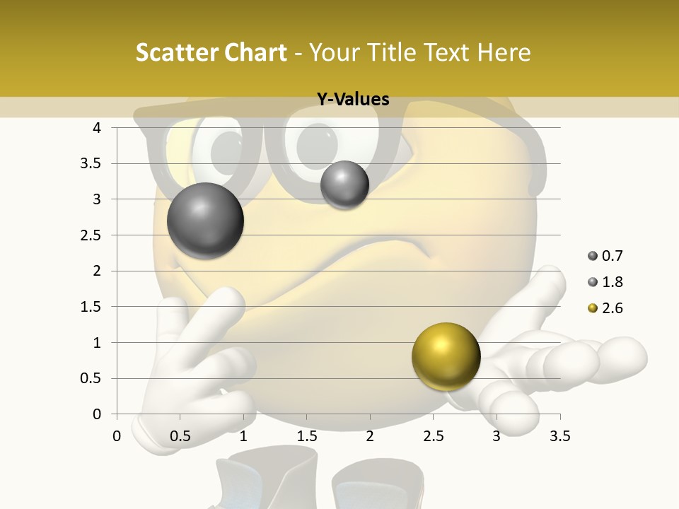 Illustration Over White Of An Emoticon Guy Looking Confused. PowerPoint Template