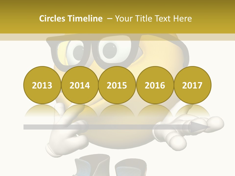 Illustration Over White Of An Emoticon Guy Looking Confused. PowerPoint Template