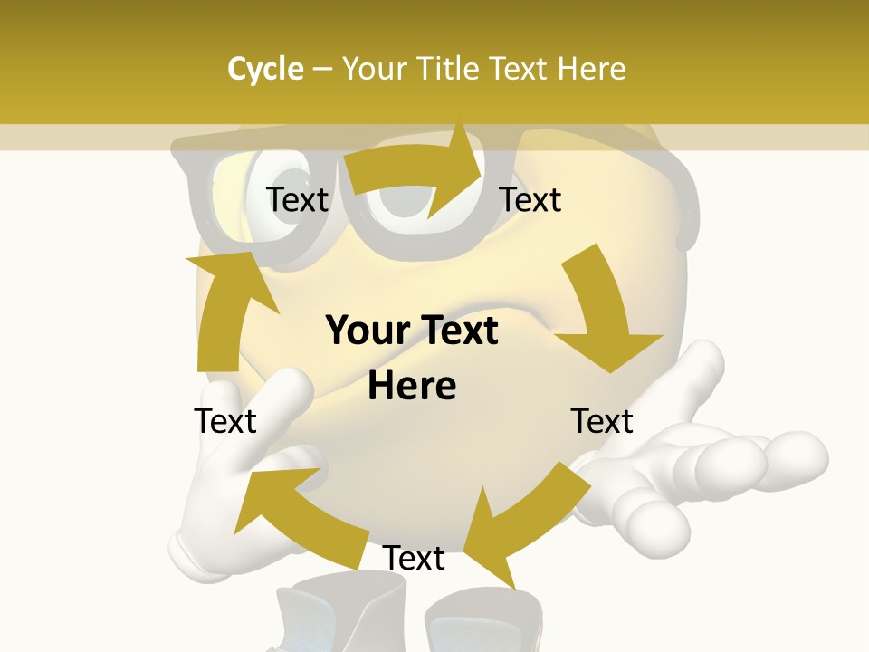 Illustration Over White Of An Emoticon Guy Looking Confused. PowerPoint Template