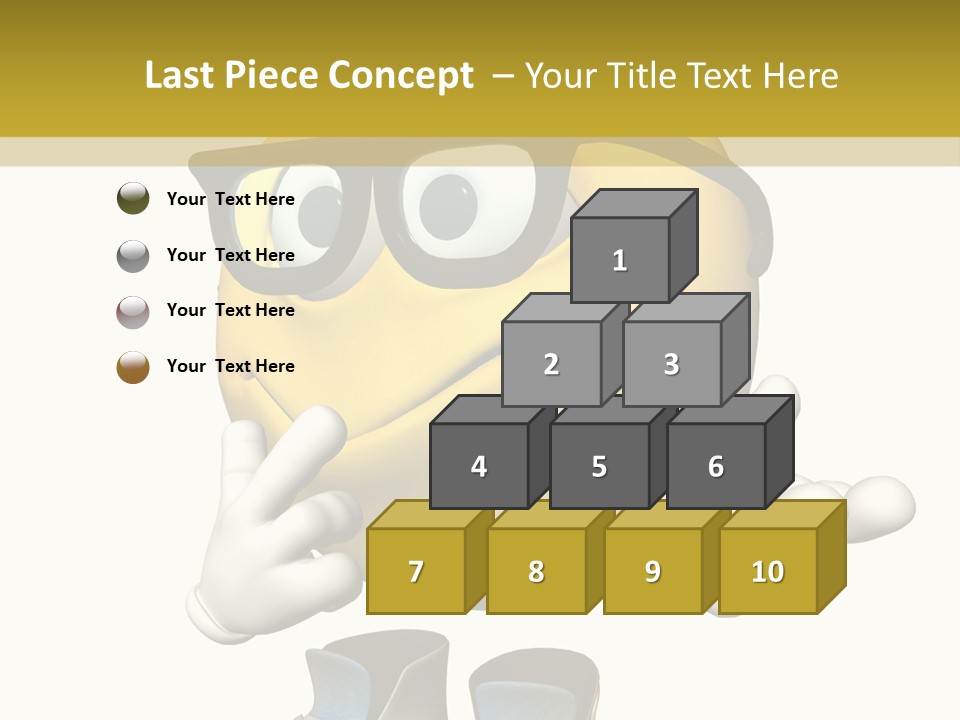 Illustration Over White Of An Emoticon Guy Looking Confused. PowerPoint Template