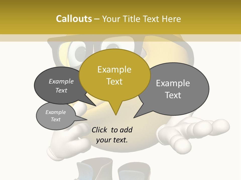 Illustration Over White Of An Emoticon Guy Looking Confused. PowerPoint Template