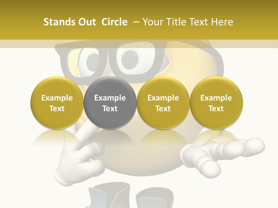 Illustration Over White Of An Emoticon Guy Looking Confused. PowerPoint Template