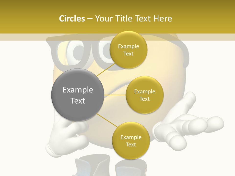 Illustration Over White Of An Emoticon Guy Looking Confused. PowerPoint Template