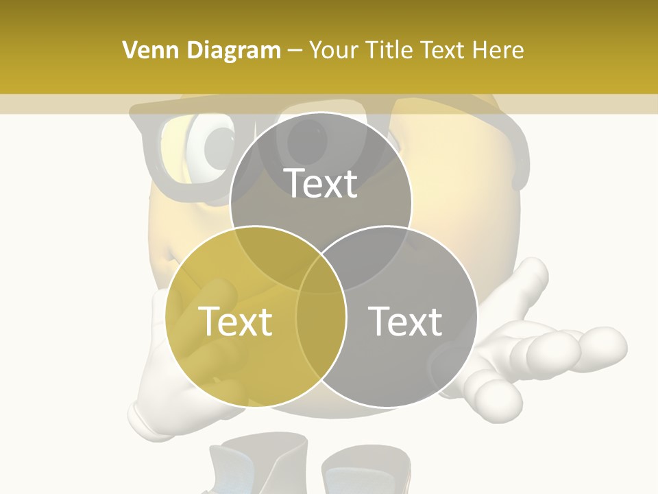 Illustration Over White Of An Emoticon Guy Looking Confused. PowerPoint Template