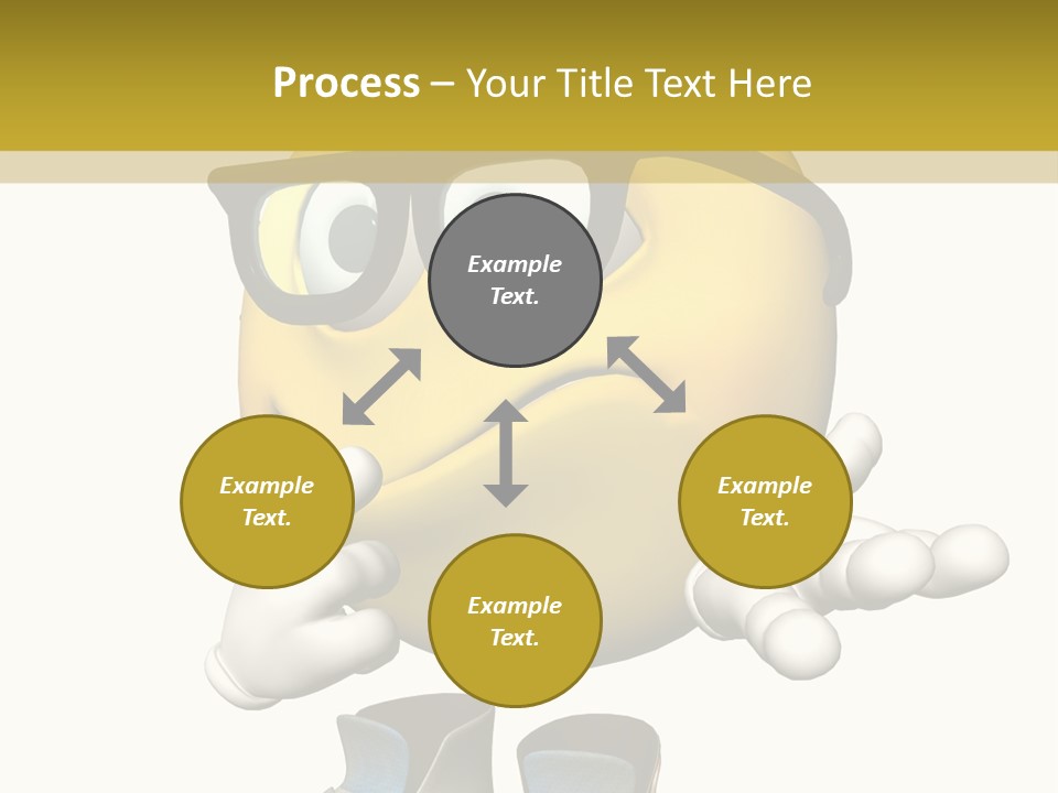 Illustration Over White Of An Emoticon Guy Looking Confused. PowerPoint Template