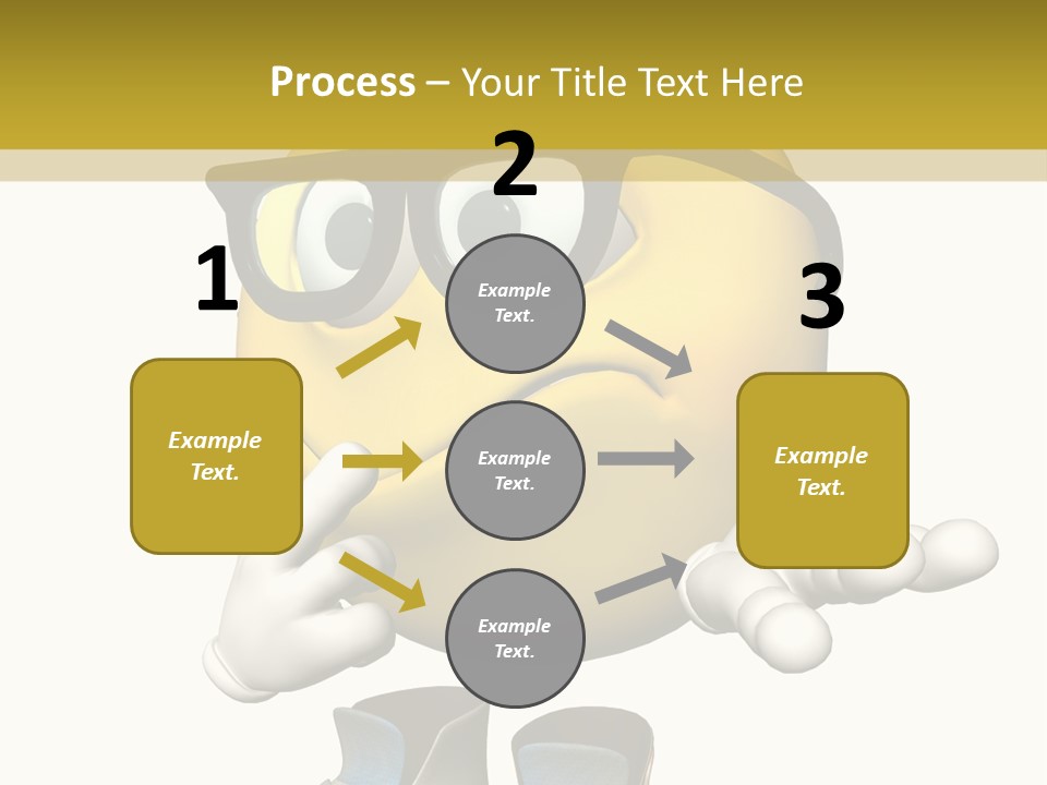 Illustration Over White Of An Emoticon Guy Looking Confused. PowerPoint Template
