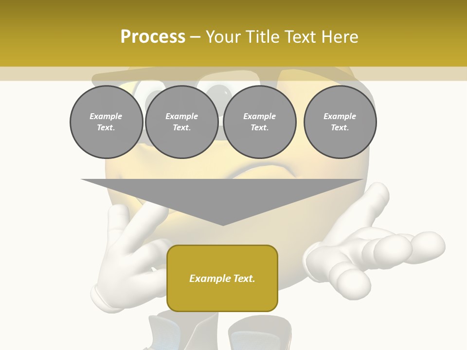 Illustration Over White Of An Emoticon Guy Looking Confused. PowerPoint Template