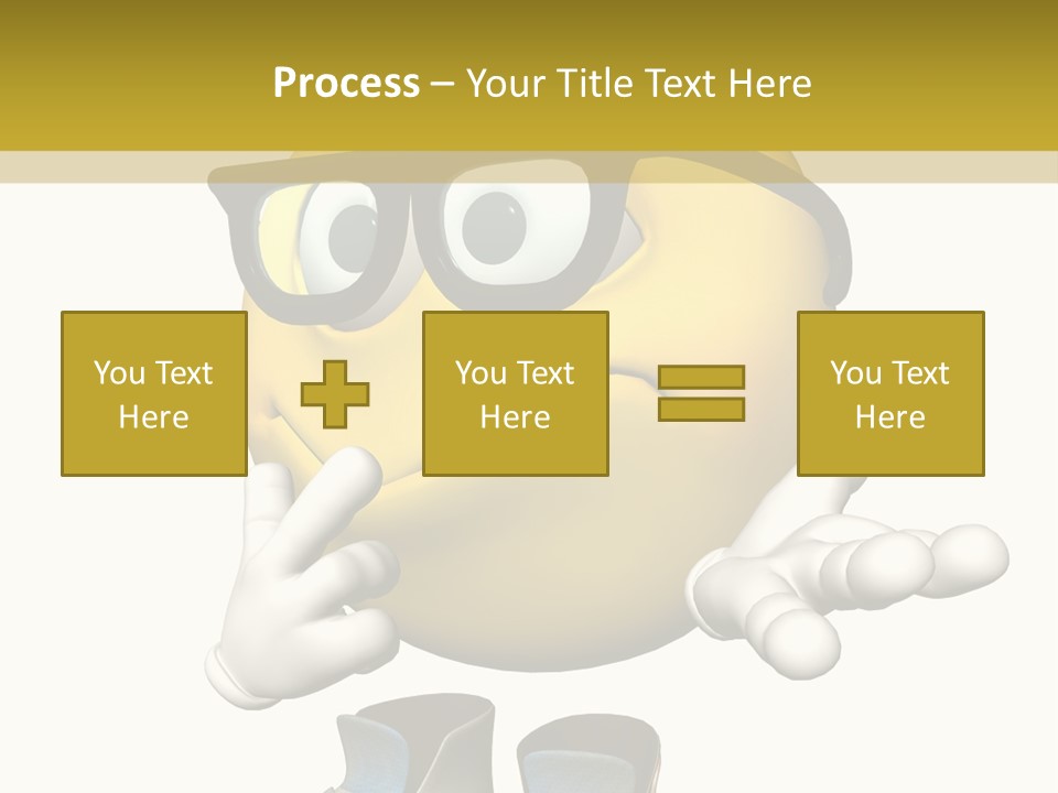 Illustration Over White Of An Emoticon Guy Looking Confused. PowerPoint Template