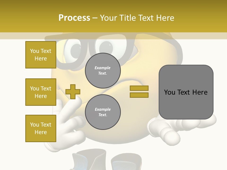 Illustration Over White Of An Emoticon Guy Looking Confused. PowerPoint Template