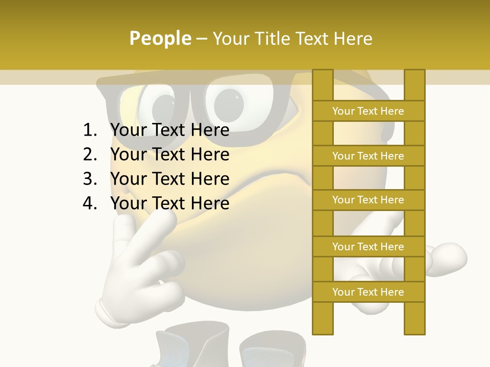 Illustration Over White Of An Emoticon Guy Looking Confused. PowerPoint Template