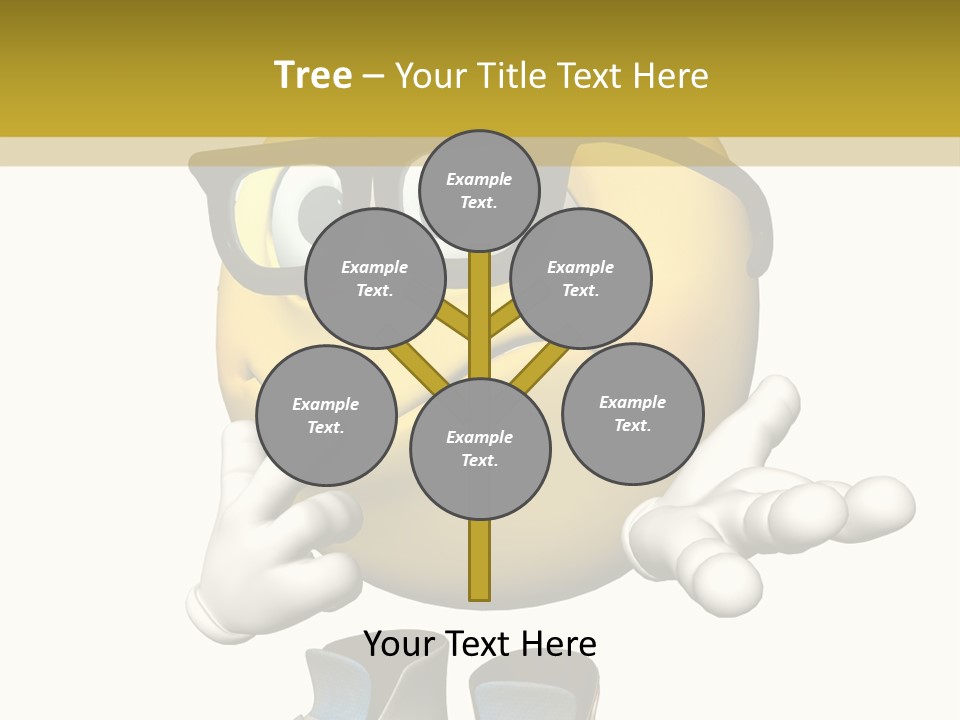 Illustration Over White Of An Emoticon Guy Looking Confused. PowerPoint Template