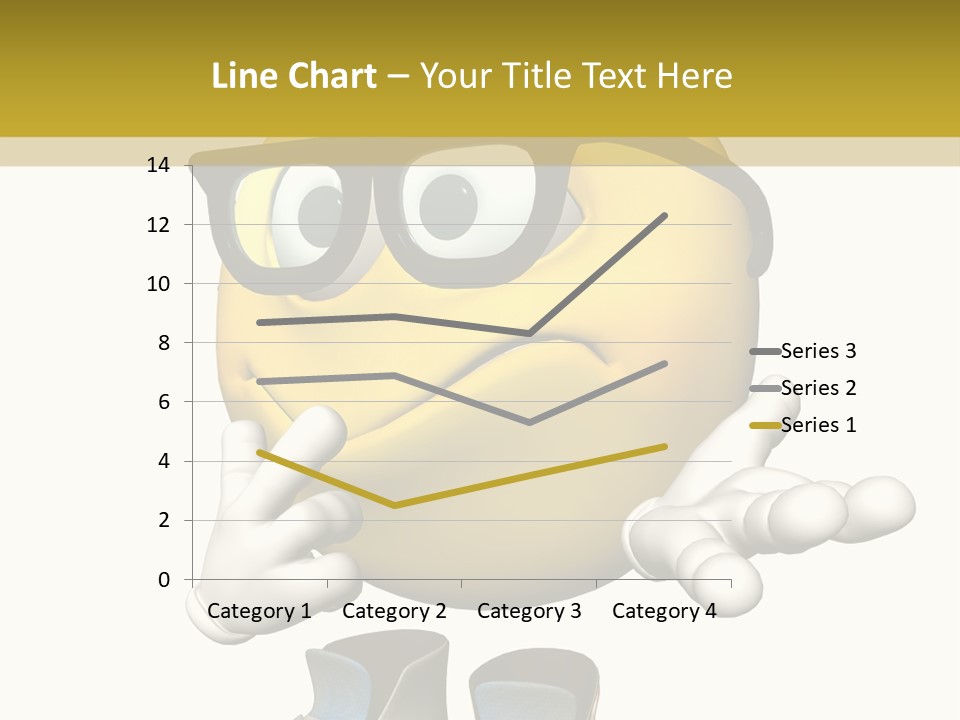 Illustration Over White Of An Emoticon Guy Looking Confused. PowerPoint Template