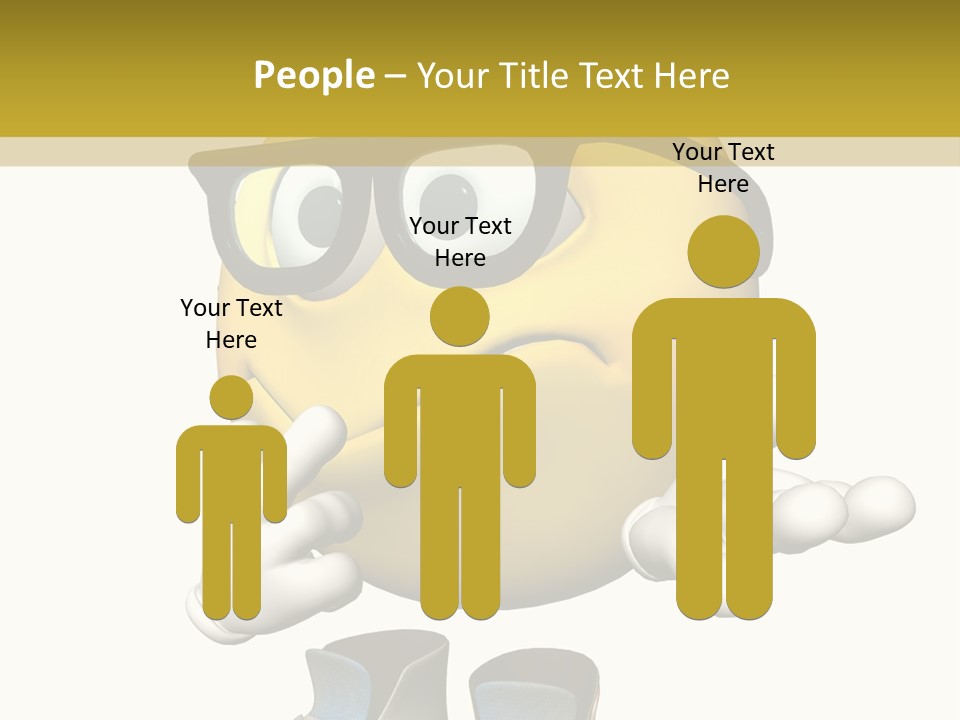 Illustration Over White Of An Emoticon Guy Looking Confused. PowerPoint Template