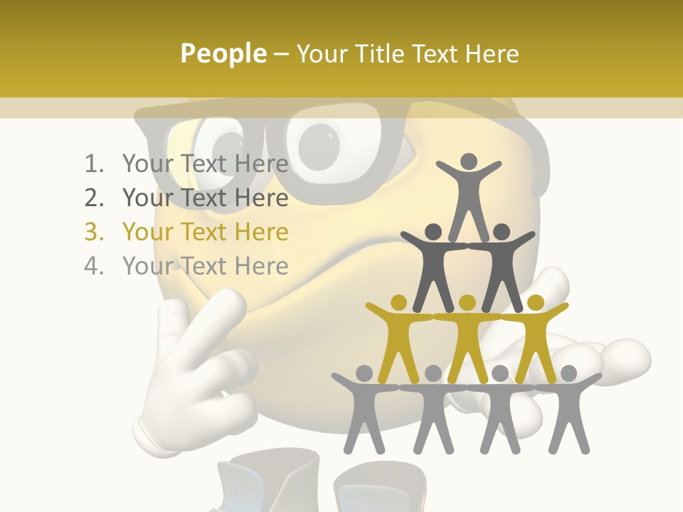 Illustration Over White Of An Emoticon Guy Looking Confused. PowerPoint Template