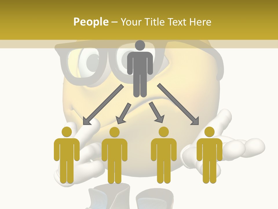 Illustration Over White Of An Emoticon Guy Looking Confused. PowerPoint Template