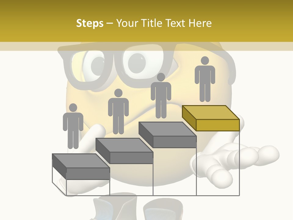 Illustration Over White Of An Emoticon Guy Looking Confused. PowerPoint Template
