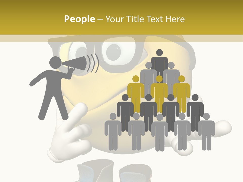 Illustration Over White Of An Emoticon Guy Looking Confused. PowerPoint Template