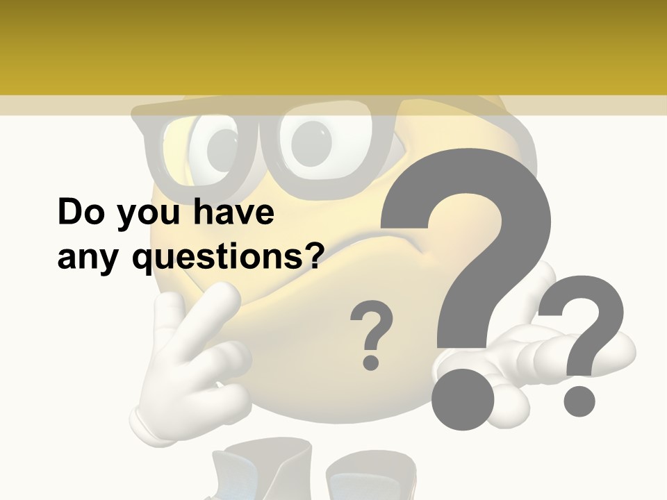 Illustration Over White Of An Emoticon Guy Looking Confused. PowerPoint Template