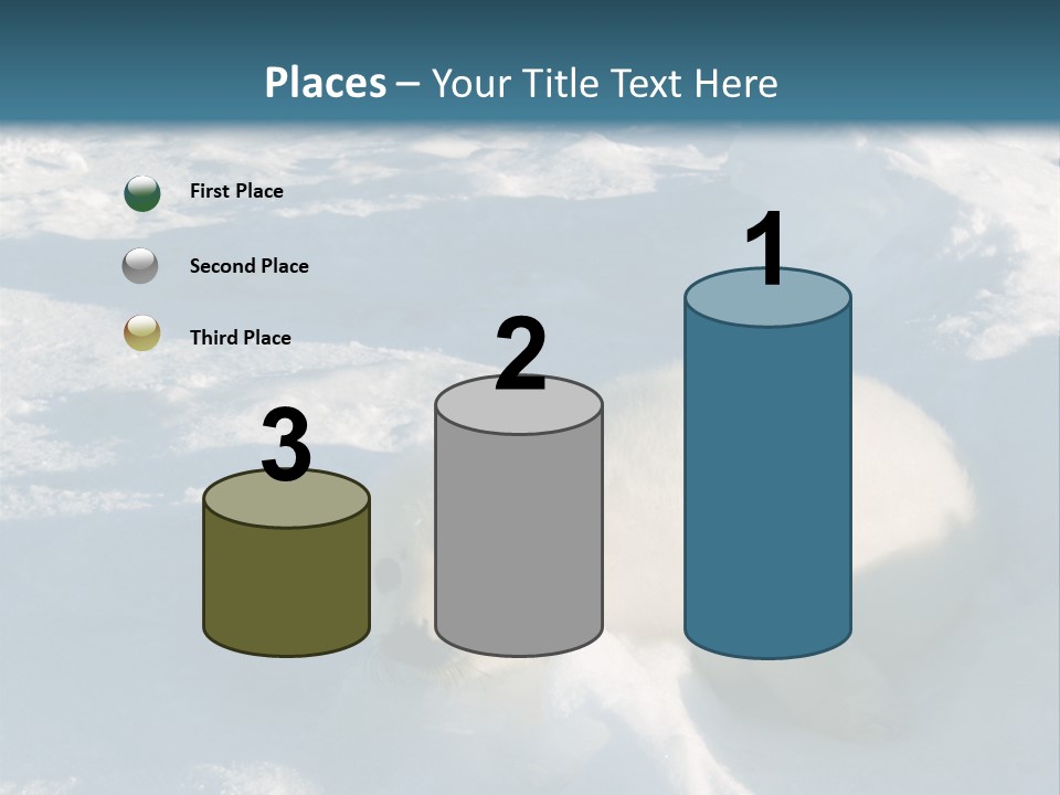 Baby Harp Seal Pup Enjoys Sun On Ice Floe In North Atlantic PowerPoint Template