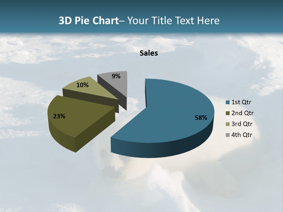 Baby Harp Seal Pup Enjoys Sun On Ice Floe In North Atlantic PowerPoint Template