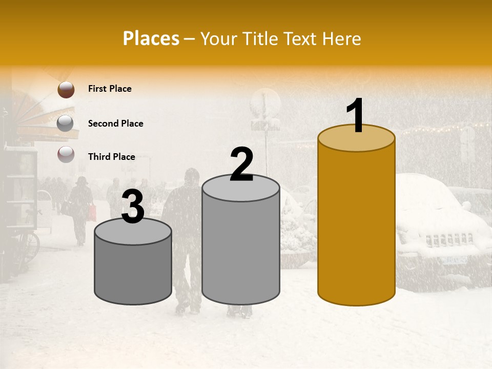 Snowy Street With Christmas Tree In Helsinki, Finland PowerPoint Template