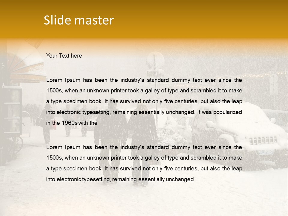 Snowy Street With Christmas Tree In Helsinki, Finland PowerPoint Template