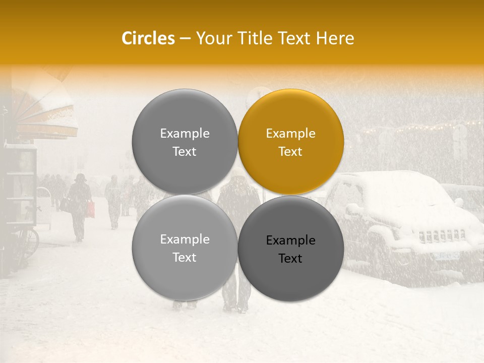 Snowy Street With Christmas Tree In Helsinki, Finland PowerPoint Template