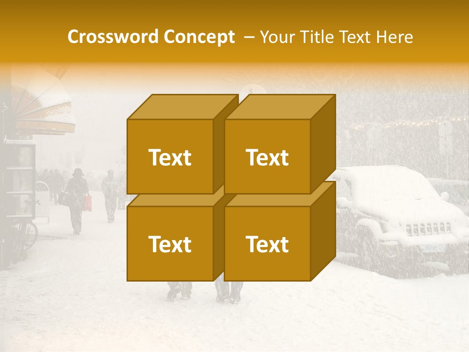Snowy Street With Christmas Tree In Helsinki, Finland PowerPoint Template