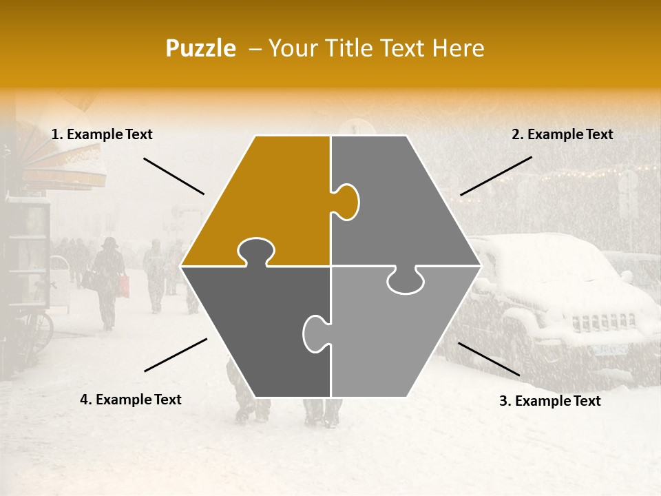 Snowy Street With Christmas Tree In Helsinki, Finland PowerPoint Template