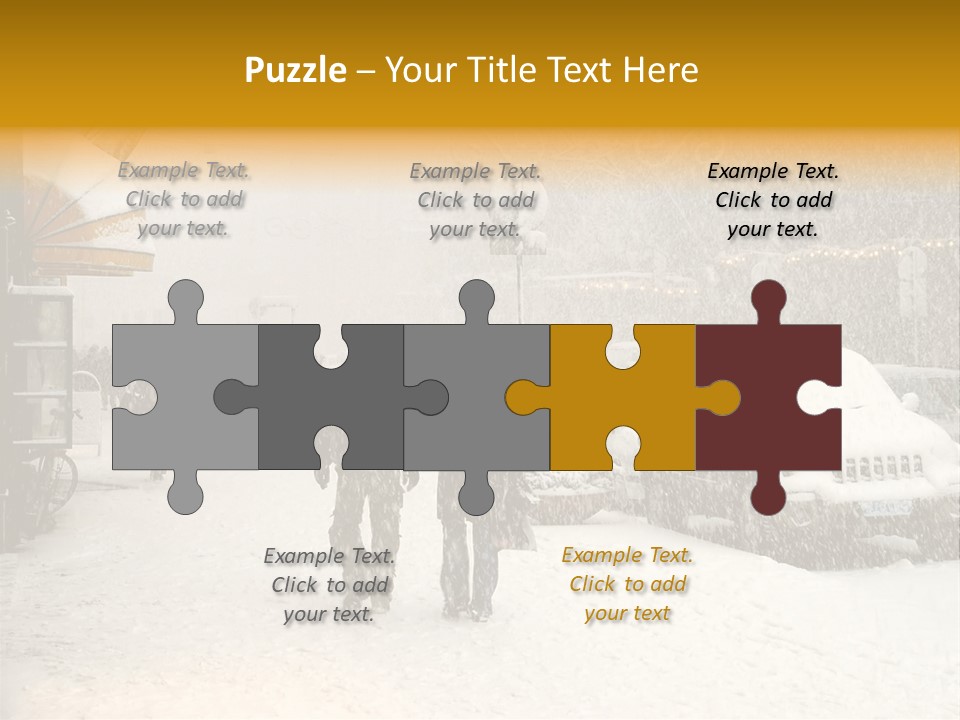 Snowy Street With Christmas Tree In Helsinki, Finland PowerPoint Template