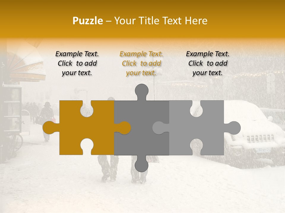 Snowy Street With Christmas Tree In Helsinki, Finland PowerPoint Template