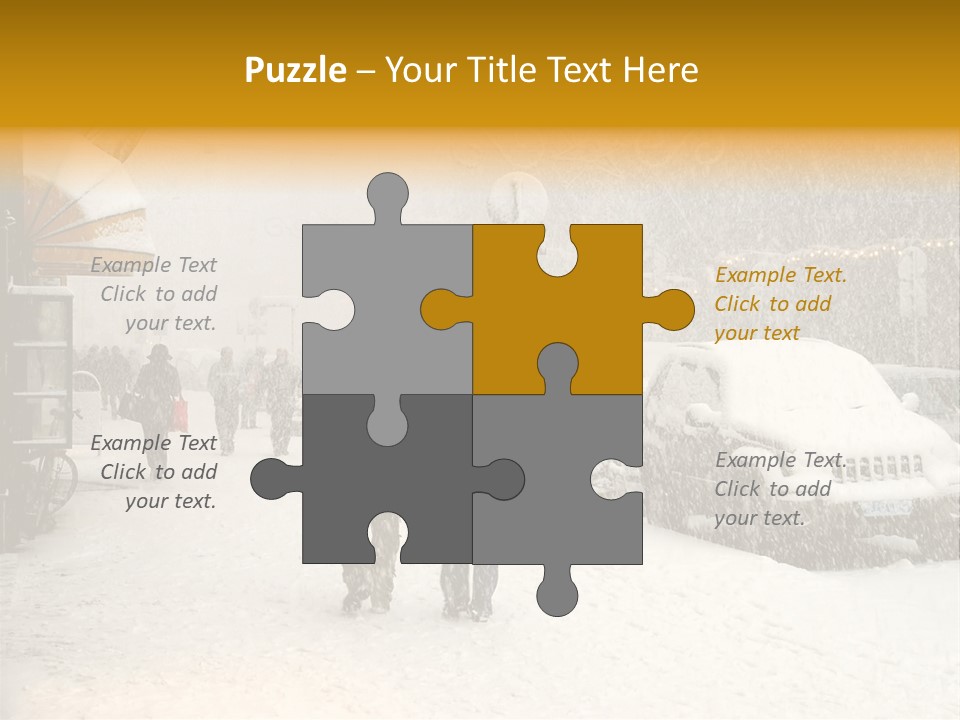 Snowy Street With Christmas Tree In Helsinki, Finland PowerPoint Template