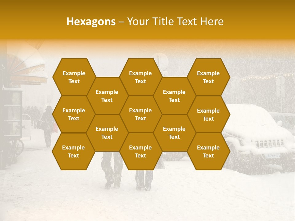 Snowy Street With Christmas Tree In Helsinki, Finland PowerPoint Template