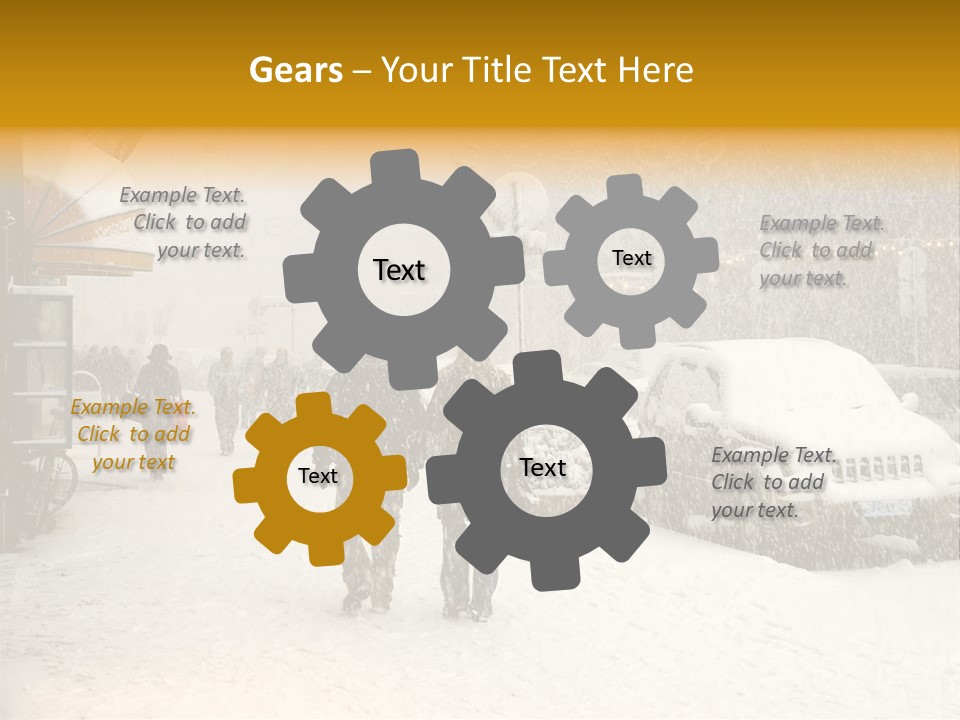 Snowy Street With Christmas Tree In Helsinki, Finland PowerPoint Template