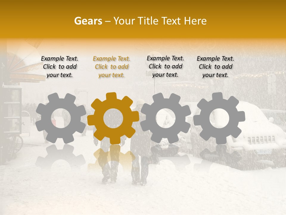 Snowy Street With Christmas Tree In Helsinki, Finland PowerPoint Template