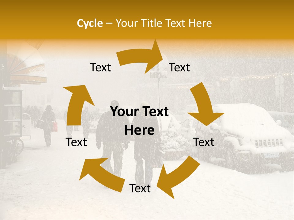 Snowy Street With Christmas Tree In Helsinki, Finland PowerPoint Template