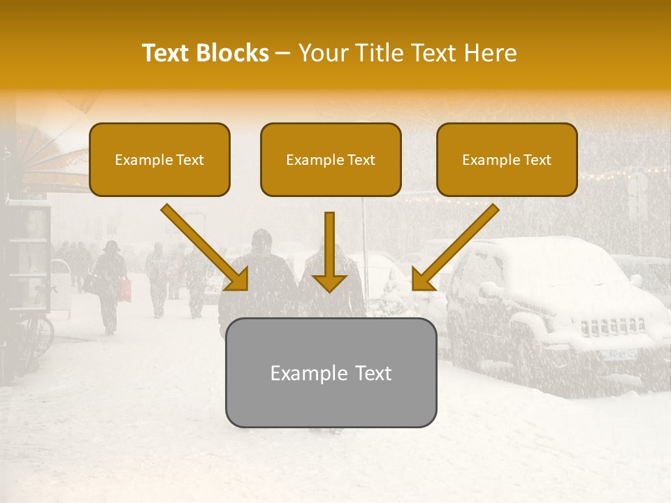 Snowy Street With Christmas Tree In Helsinki, Finland PowerPoint Template