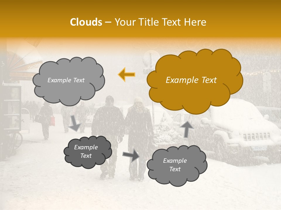 Snowy Street With Christmas Tree In Helsinki, Finland PowerPoint Template