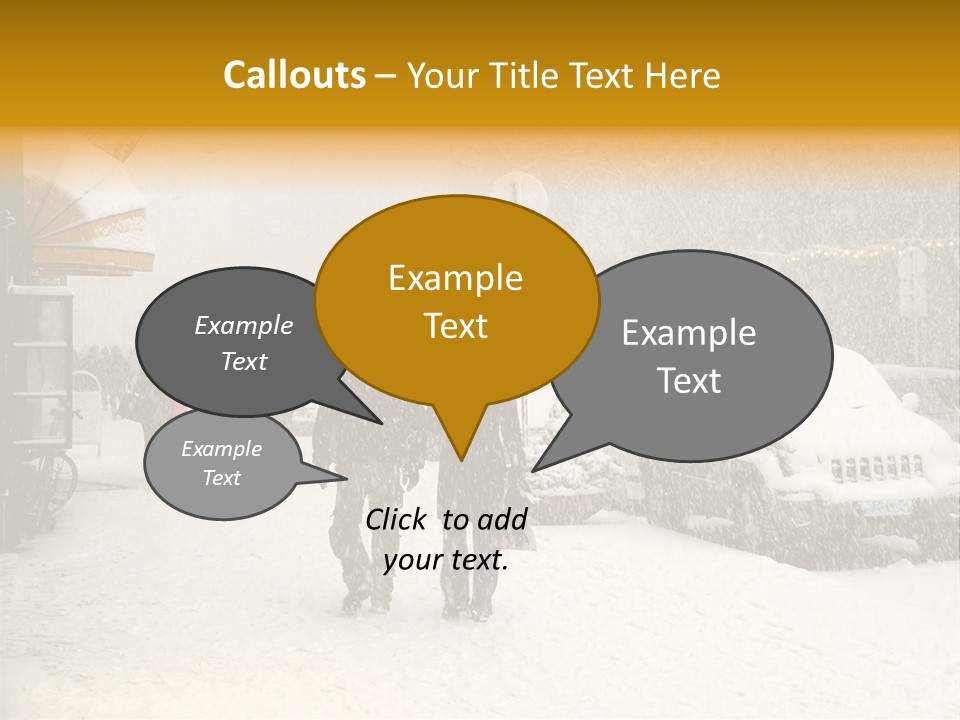 Snowy Street With Christmas Tree In Helsinki, Finland PowerPoint Template